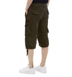 Men's Belted Capri Cargo Shorts Olive $23.75 Shorts