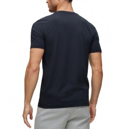 BOSS Men's Stretch-Cotton T-shirt with Artwork and Circular Logo Blue $45.76 T-Shirts