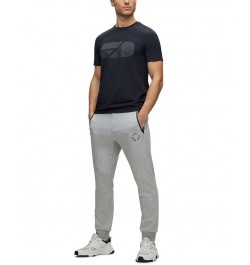 BOSS Men's Stretch-Cotton T-shirt with Artwork and Circular Logo Blue $45.76 T-Shirts