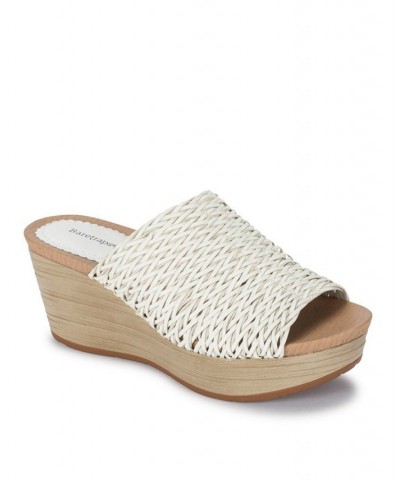 Macauley Wedge Slide Sandals White $44.50 Shoes