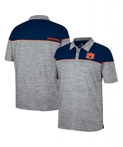 Men's Heathered Gray, Navy Auburn Tigers Birdie Polo Shirt $28.59 Polo Shirts