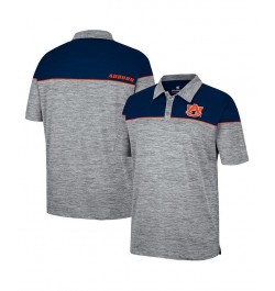 Men's Heathered Gray, Navy Auburn Tigers Birdie Polo Shirt $28.59 Polo Shirts