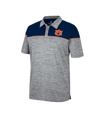 Men's Heathered Gray, Navy Auburn Tigers Birdie Polo Shirt $28.59 Polo Shirts