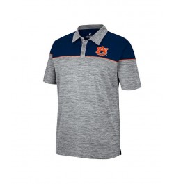 Men's Heathered Gray, Navy Auburn Tigers Birdie Polo Shirt $28.59 Polo Shirts