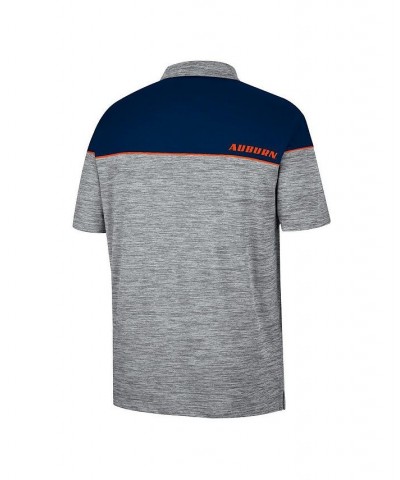 Men's Heathered Gray, Navy Auburn Tigers Birdie Polo Shirt $28.59 Polo Shirts