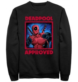 Men's Deadpool Approved Crew Fleece Pullover Black $29.67 Sweatshirt