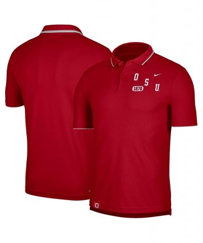 Men's Scarlet Ohio State Buckeyes Wordmark Performance Polo Shirt $33.14 Polo Shirts