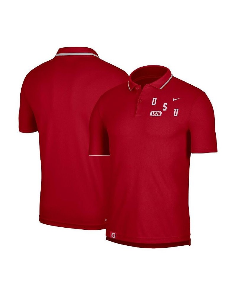 Men's Scarlet Ohio State Buckeyes Wordmark Performance Polo Shirt $33.14 Polo Shirts