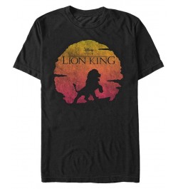 Disney Men's Lion King Sunset Pose Short Sleeve T-Shirt Black $19.59 T-Shirts