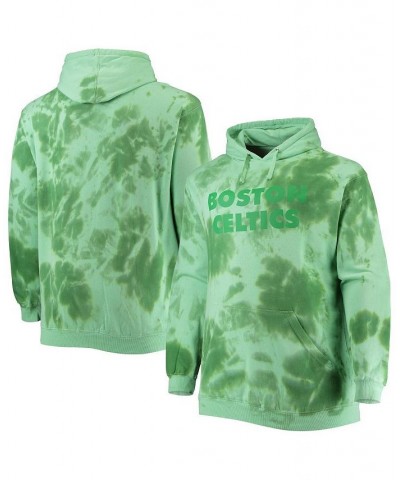 Men's Branded Kelly Green Boston Celtics Big and Tall Wordmark Cloud Dye Pullover Hoodie $37.40 Sweatshirt