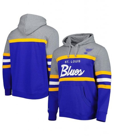 Men's Blue, Heather Gray St. Louis Blues Head Coach Pullover Hoodie $36.00 Sweatshirt