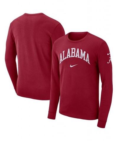 Men's Crimson Alabama Crimson Tide Arch 2-Hit Long Sleeve T-shirt $22.50 T-Shirts