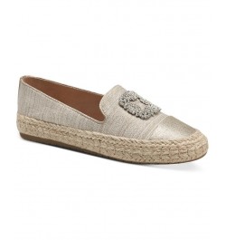 Jaylee Embellished Slip-On Espadrille Loafer Flats Gold $36.14 Shoes