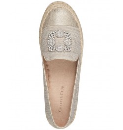 Jaylee Embellished Slip-On Espadrille Loafer Flats Gold $36.14 Shoes