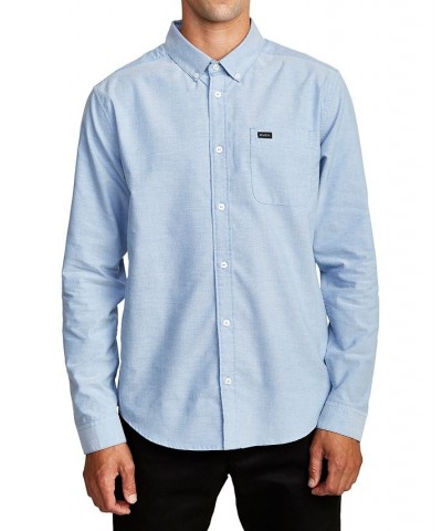 Men's Long Sleeve Woven Shirt Blue $30.40 Shirts