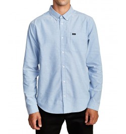 Men's Long Sleeve Woven Shirt Blue $30.40 Shirts