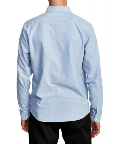 Men's Long Sleeve Woven Shirt Blue $30.40 Shirts