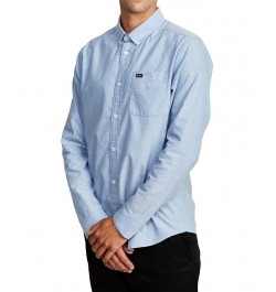 Men's Long Sleeve Woven Shirt Blue $30.40 Shirts