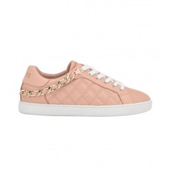 Women's Reney Stylish Quilted Sneakers with Chain Ornament Pink $35.60 Shoes