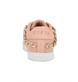 Women's Reney Stylish Quilted Sneakers with Chain Ornament Pink $35.60 Shoes