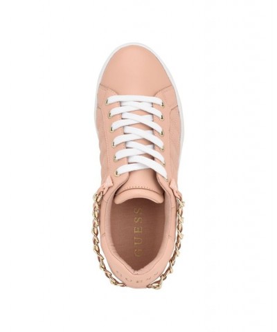 Women's Reney Stylish Quilted Sneakers with Chain Ornament Pink $35.60 Shoes