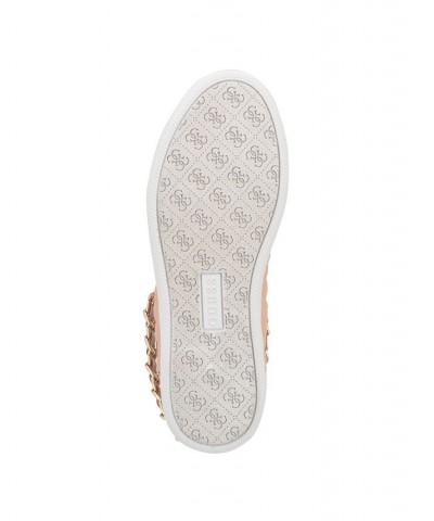 Women's Reney Stylish Quilted Sneakers with Chain Ornament Pink $35.60 Shoes