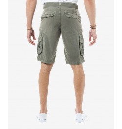 Men's Big and Tall Belted Double Pocket Cargo Shorts PD08 $27.90 Shorts