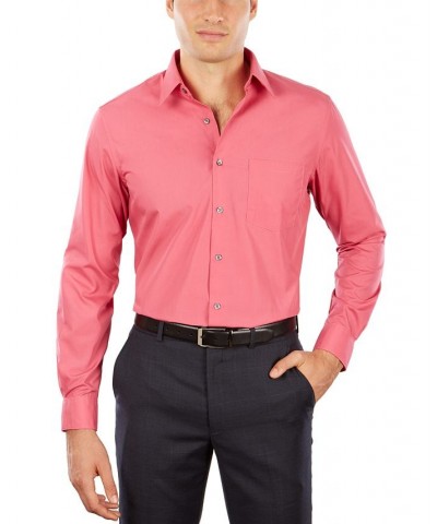 Men's Athletic Fit Poplin Dress Shirt Pink $15.52 Dress Shirts