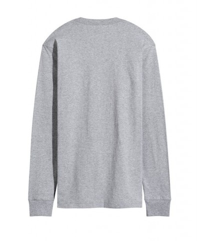 Men's Yellowstone Long Sleeve T-shirt Gray $23.94 T-Shirts