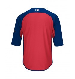 Men's Royal and Red Texas Rangers Authentic Collection On-Field 3 and 4-Sleeve Batting Practice Jersey $39.95 Jersey