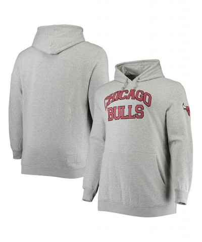 Men's Heather Gray Chicago Bulls Hardwood Classics Big and Tall Throwback Pullover Hoodie $52.90 Sweatshirt