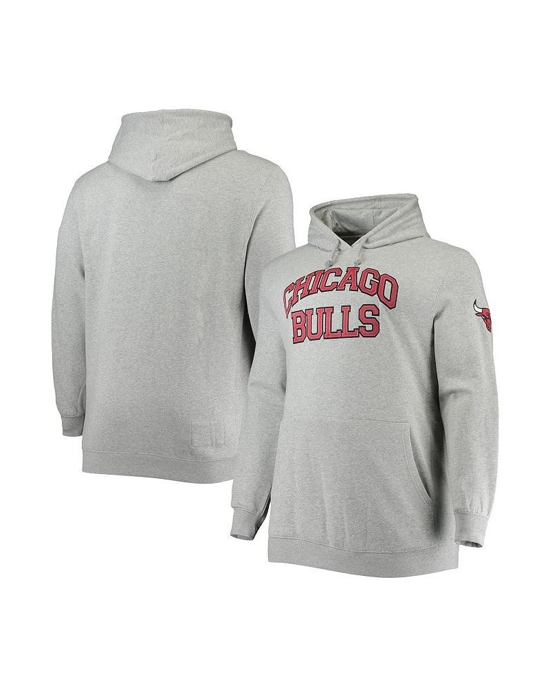 Men's Heather Gray Chicago Bulls Hardwood Classics Big and Tall Throwback Pullover Hoodie $52.90 Sweatshirt