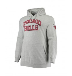 Men's Heather Gray Chicago Bulls Hardwood Classics Big and Tall Throwback Pullover Hoodie $52.90 Sweatshirt