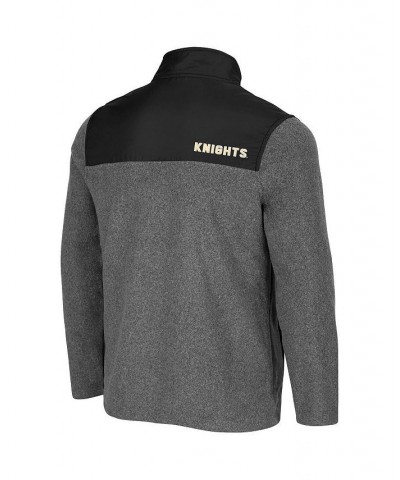 Men's Heathered Charcoal, Black UCF Knights Huff Snap Pullover $35.25 Sweatshirt