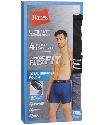 Men's 4-Pk. Ultimate Comfort Flex Fit Ultra Soft Boxer Briefs Black $13.95 Underwear