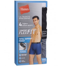 Men's 4-Pk. Ultimate Comfort Flex Fit Ultra Soft Boxer Briefs Black $13.95 Underwear