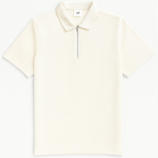 Premium Off-White Zipper Polo