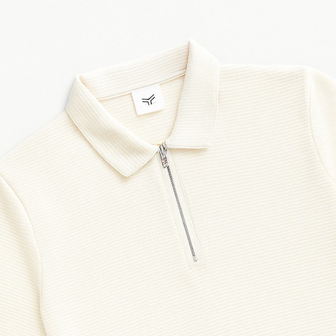 Premium Off-White Zipper Polo