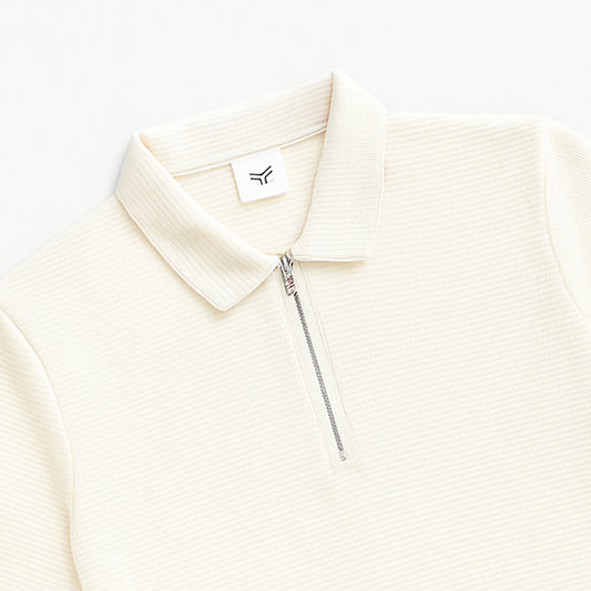 Premium Off-White Zipper Polo